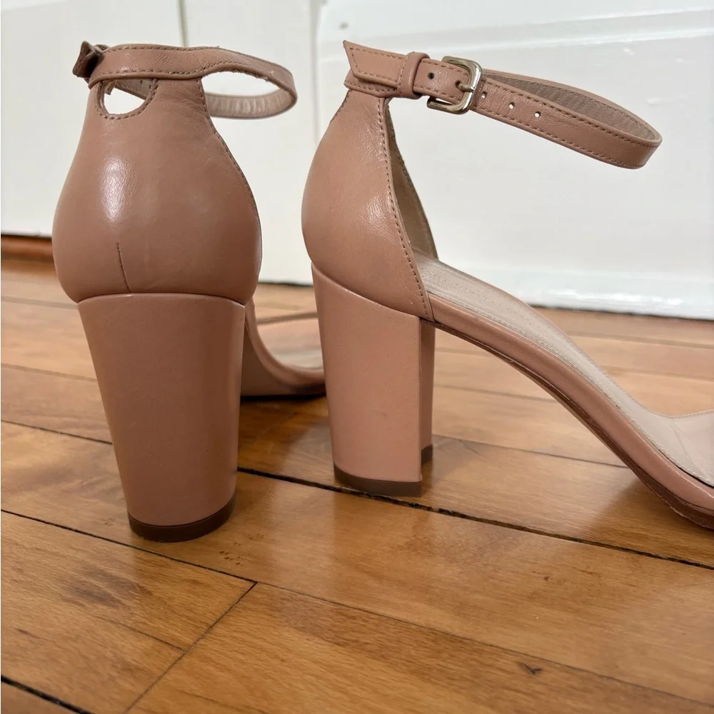 Stuart Weitzman Nude Ankle Strap Heels - Picture 7 of 10